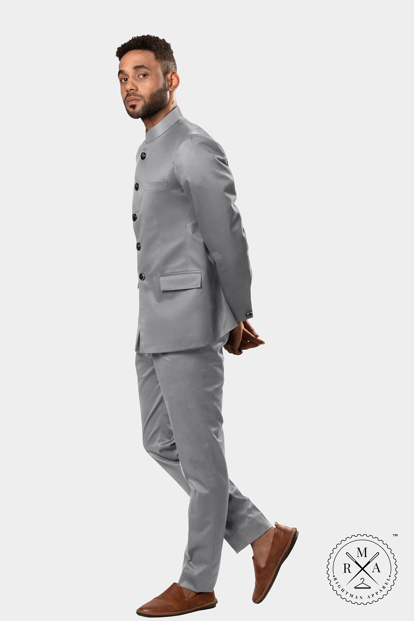 Plain Gray Jodhpuri Suit SU139